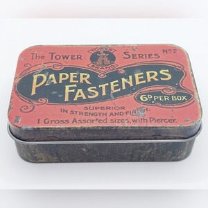 Vintage Style Paper Fastner Idea‎ Metal Trinket Tins